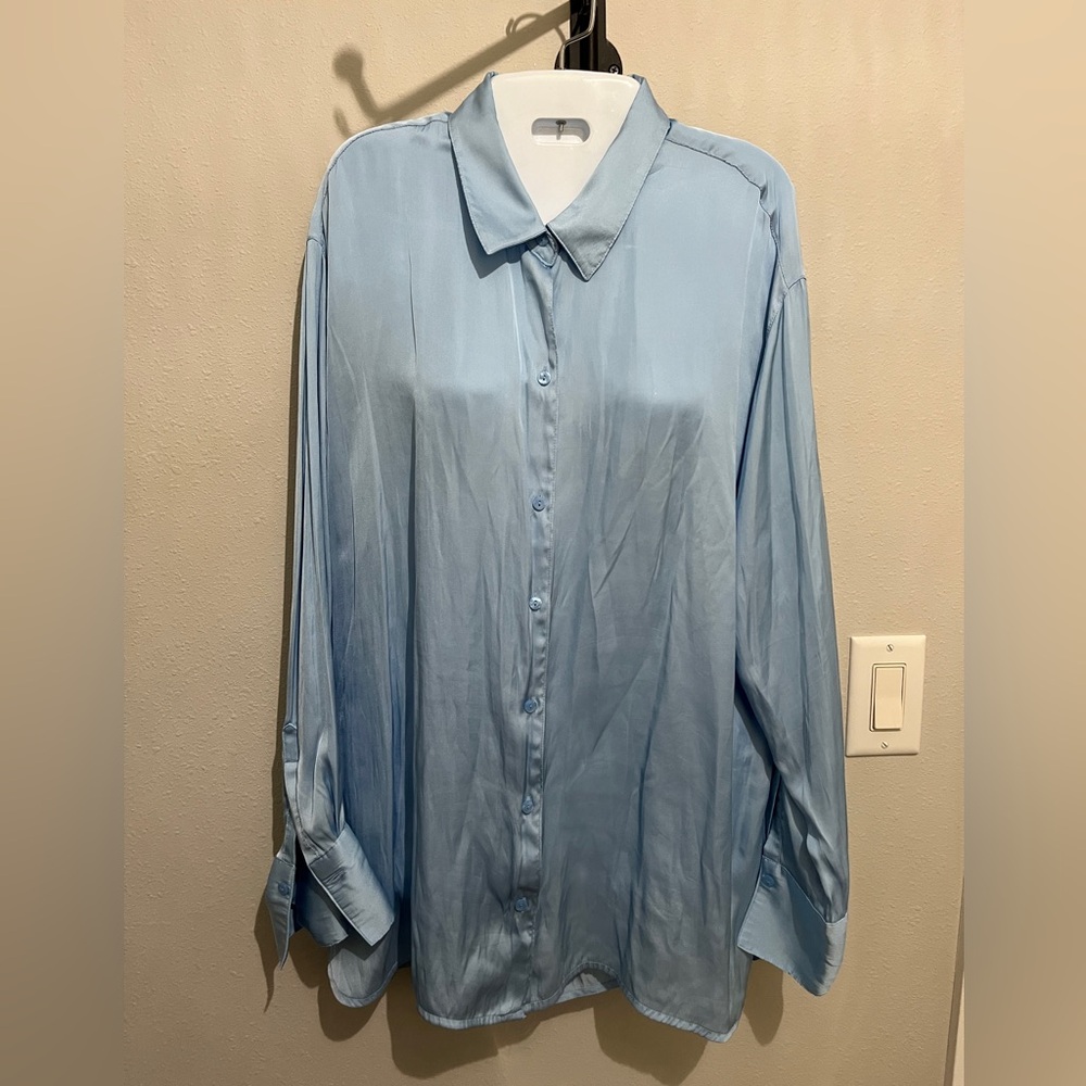 Old Navy Women’s Button-Down Silky Long-Sleeved Blouse